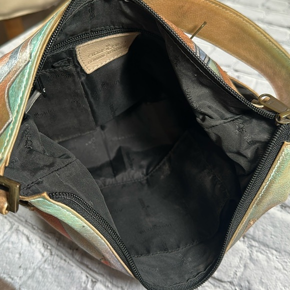 Anuschka Hand Painted Leather Purse Boho Hippie Handbag Tote India Abstract Art - Picture 9 of 16